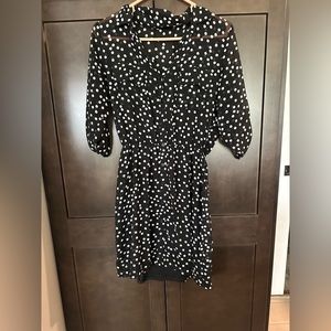 Black dress with white polkadots